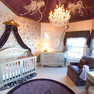 how to decorate purple and gray baby girl nursery