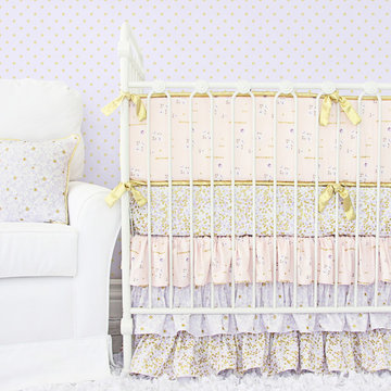 Lilac and Gold Sparkle Baby Bedding