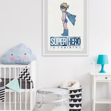 "Little Superhero in Training" Framed Painting Print