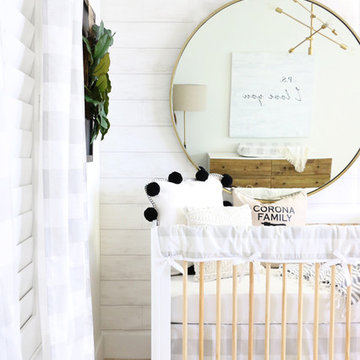 Modern Farmhouse Nursery in Gray & White