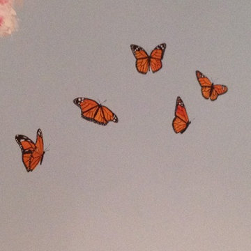 Monarchs in flight for Nature Nursery Mural