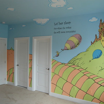 Oh, The Places You'll Go! Dr. Seuss Mural throughout a nursery