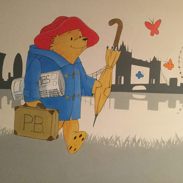 Paddington Bear in London mural for nursery