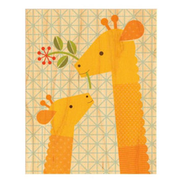 Petit Collage Giraffe & Baby Print