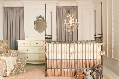 Design ideas for a contemporary nursery for girls in Baltimore.