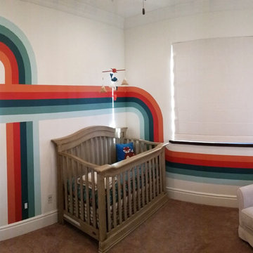Retro Stripe Custom Nursery Mural