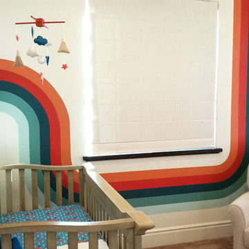 Retro Stripe Custom Nursery Mural