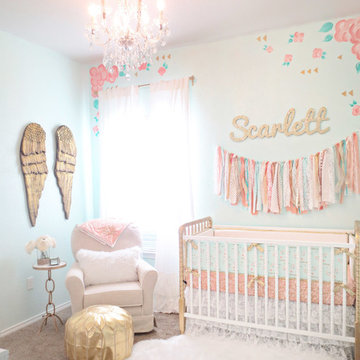 Scarlett's Coral, Aqua, and Gold Vintage Lace Nursery