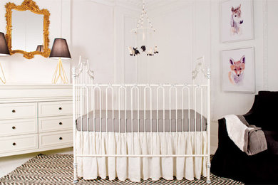 Example of a minimalist gender-neutral nursery design in Baltimore