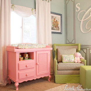 pink and green baby room