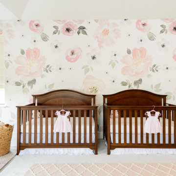 Twin baby girl nursery