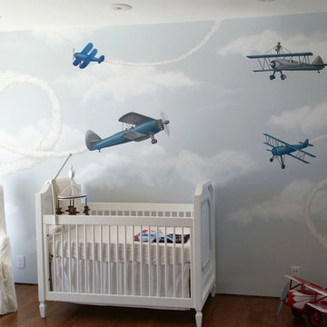 Vintage Airplane Mural