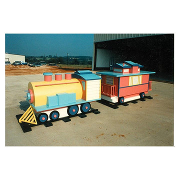 Wooden Toy Train Painted Up