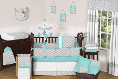Zig Zag Turquoise and Gray Chevron Collection
