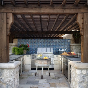 Inspiration for a mediterranean patio kitchen remodel in Wichita