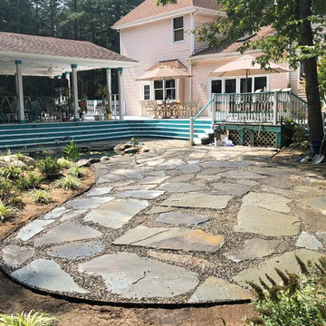 13'x20' Pond with Three-Tier Waterfall and Natural Stone Patio