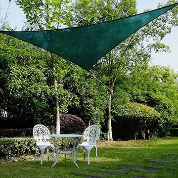 18' Woven Triangle Sun Shade Sail Patio Garden Top Cover-Green