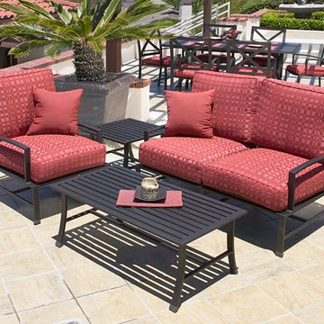 4 Pc. La Jolla Aluminum Outdoor Sofa Set by Sunset West