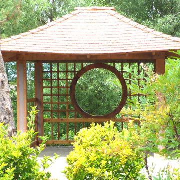 A beautiful Asian Pavilion in a Japanese Garden.