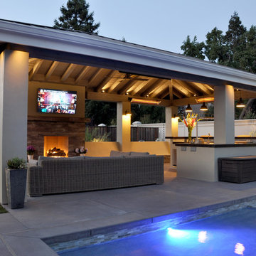 a Pavilion with Outdoor Kitchen