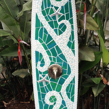 Abstract outdoor shower