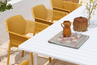 Alloro 9 Piece with Net Chairs (Mustard)