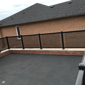 Aluminum Glass Railings for Rooftop Deck and Front Entrance