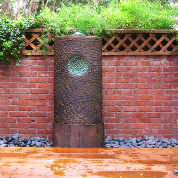 Apollonian 4' Water Feature on Hardwood Enclosed Patio