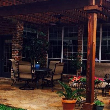 Arbor with stamped & stained concrete
