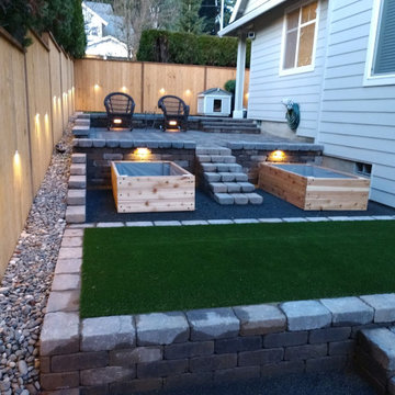 Artificial Turf and retaining wall block design