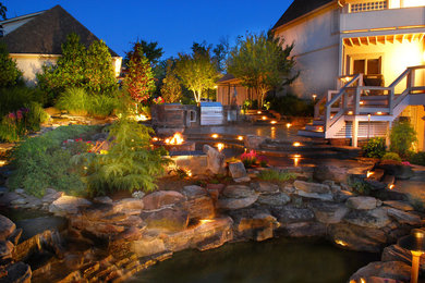 Artistic Night Lighting ~ Affordable Lawn Sprinklers and Lighting