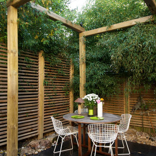 Idee per un patio o portico etnico con una pergola