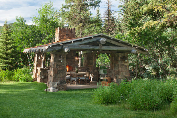 Rustic Patio by North Fork Builders of Montana, Inc.