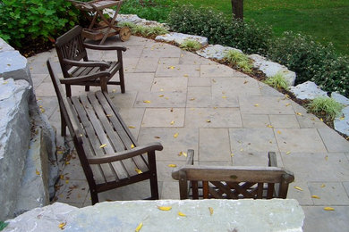Inspiration for a rustic backyard concrete paver patio remodel in Toronto