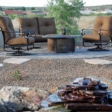 Backyard Fire Pit Table in Desert