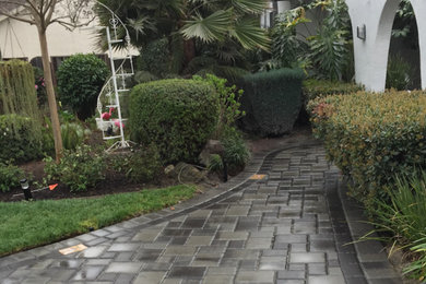 Inspiration for a medium sized classic back patio in San Francisco with brick paving and no cover.