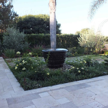 Backyard Kitchen With Fountains - Patio Pathway - Stone Pavers 1