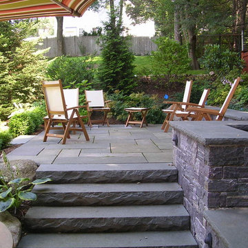 Backyard stone patio
