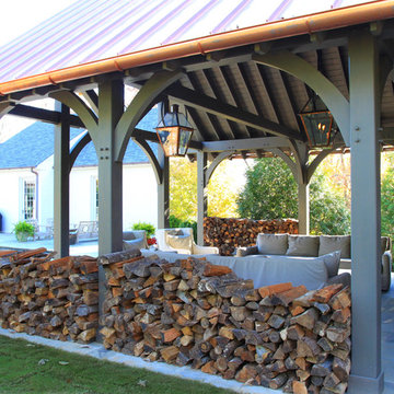 Baldcypress Timber Frame Pavilion with Stunning Copper Roof in Alabama