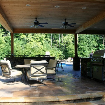 Beautiful Outdoor Living Space around existing pool