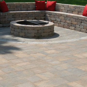Belgard Bench and fire pit