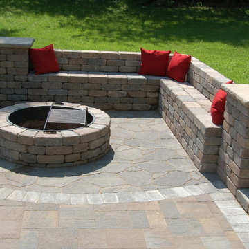 Belgard Bench and fire pit