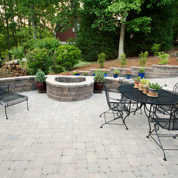Belgard paver patio with custom firepit.