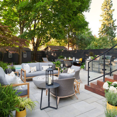 Trendy backyard patio photo in Toronto with no cover