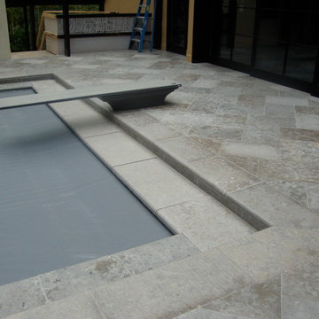 Benjamin Grey Limestone Pool Deck and Pool Coping