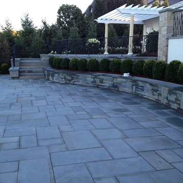 Bluestone Patio with Snapped Bluestone seating wall and stairs