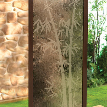 Bluworld 8' Gardenfall Indoor Outdoor Water Fountain - Dark Copper&Etched Glass