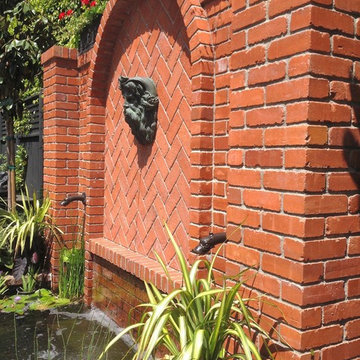 Brick Fountain with Herringbone Arch