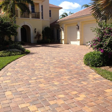 Brick Paver Driveway Sealed with Cobble Loc