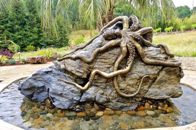 Bronze octopus fountain by Pierre Riche